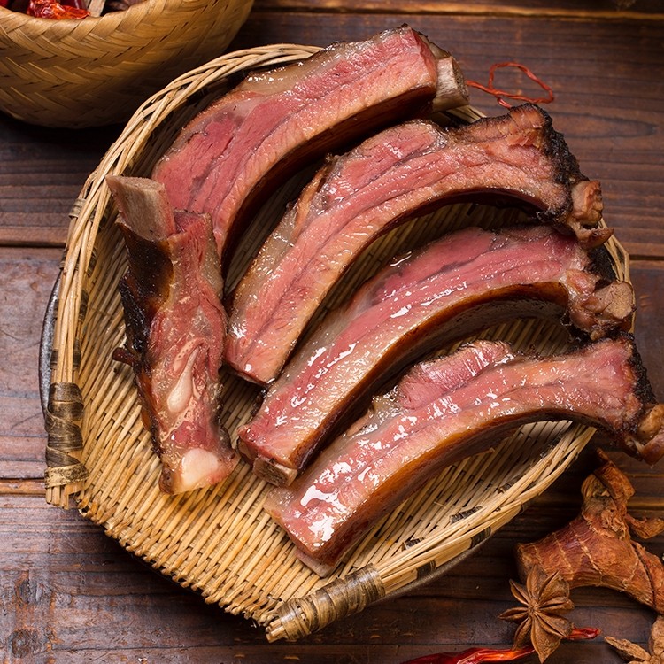 古蜀味道四川特产传统柏丫烟熏腊排骨400g农家土猪肉柴火烟熏腊味