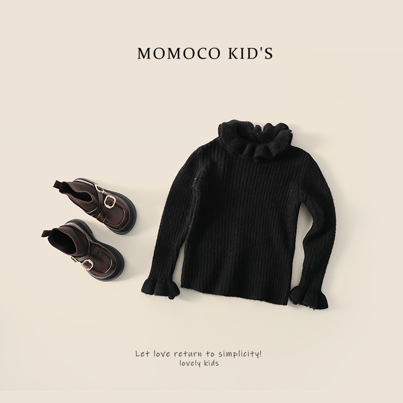 【QX】MOMOCO/毛衣秋冬款韩版针织衫花边领毛衣打底衫76430230249