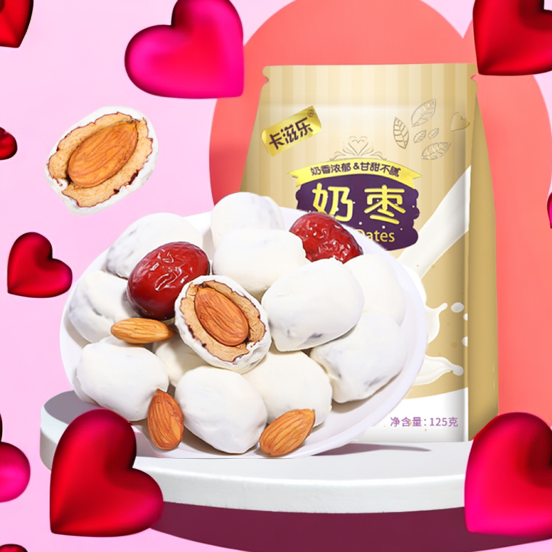 【年货零食】奶枣巴旦木甄选奶枣巴旦木零食香甜奶枣网红零食奶枣//