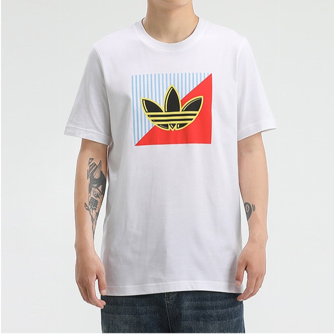 adidas/阿迪达斯夏季舒适透气休闲圆领短袖T恤 FM3389