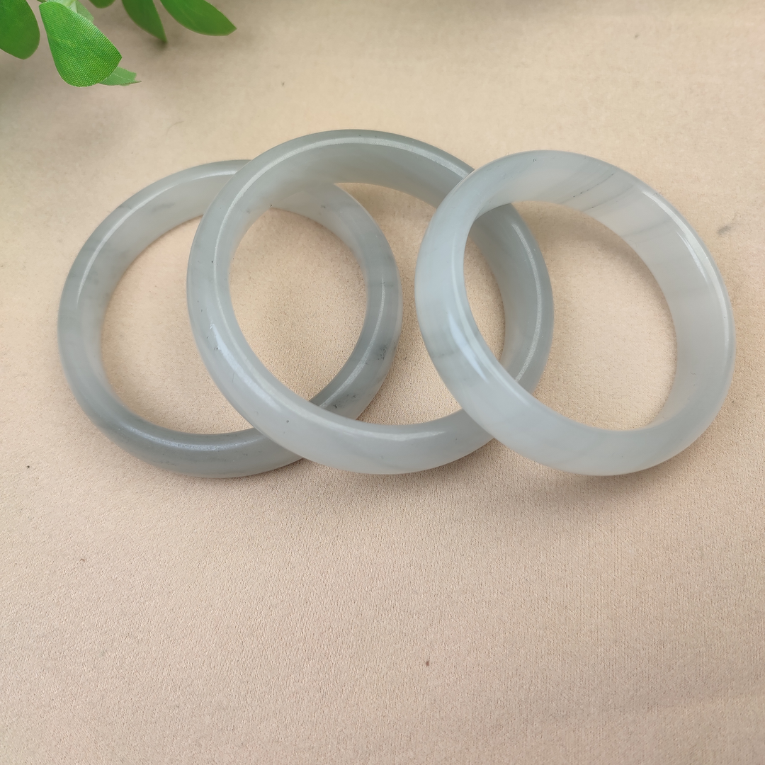 非金属手镯 天然玉石手镯高冰水墨丹青女款冰透贵妃镯 妈妈平安镯