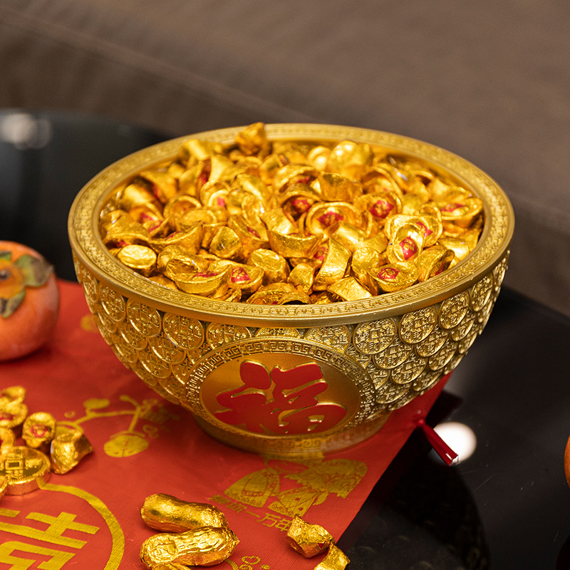 【老师推荐】聚宝盆金饭碗摆件创意桌面收纳家居装饰乔迁结婚礼品
