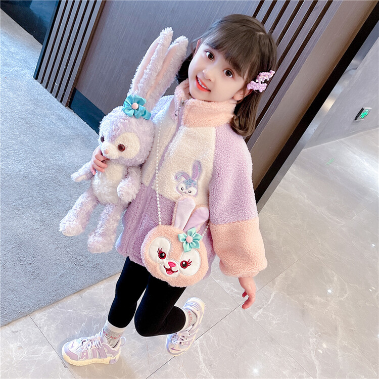 小香风外套韩版冬季纯色女童洋气儿童时髦保暖小女孩棉衣童装小童