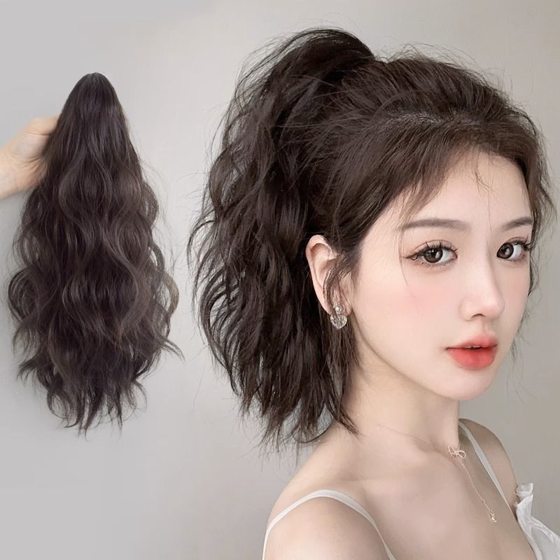云朵烫马尾抓夹卷发仿真高马尾网红辫子自然蓬松短发卷马尾女新款