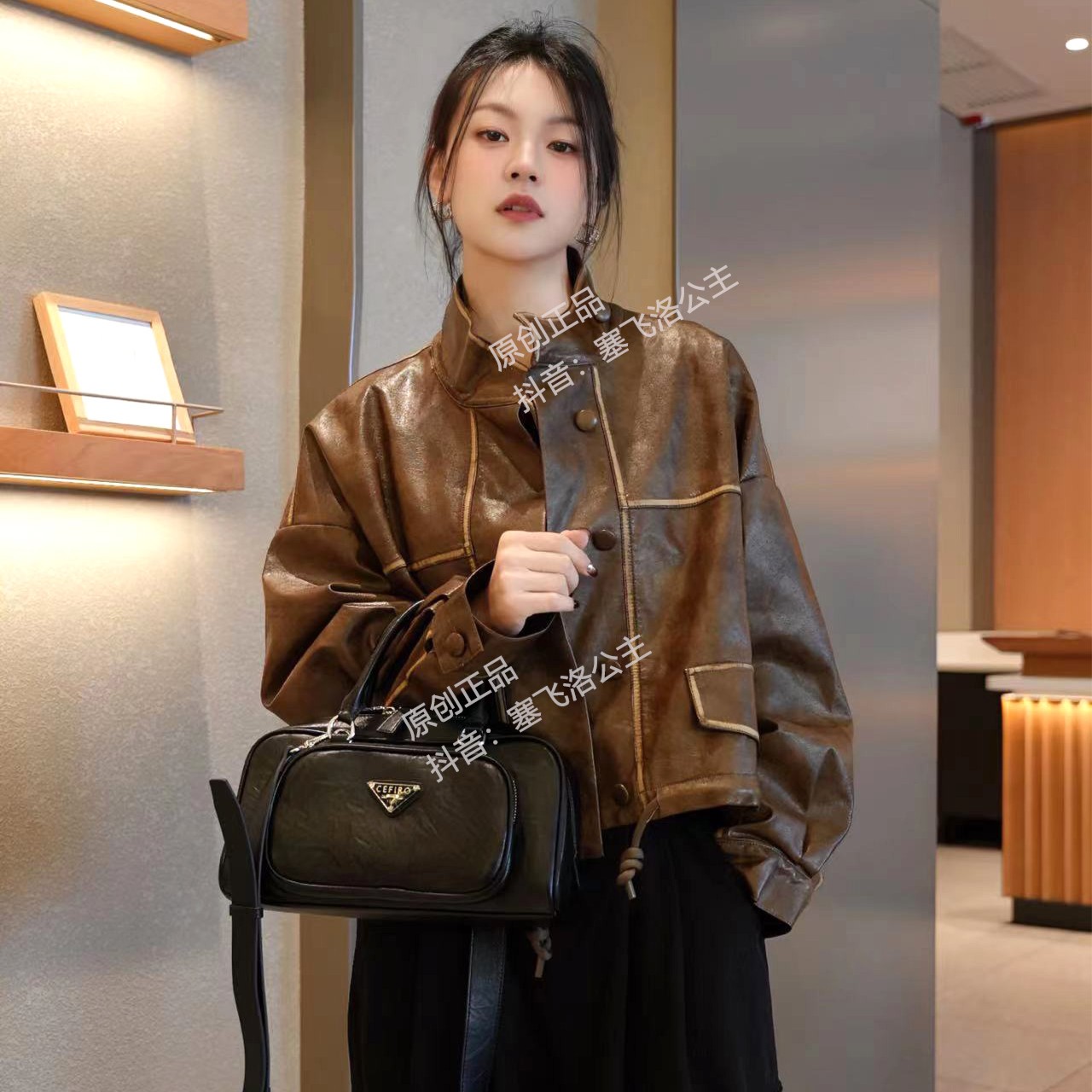 【塞飞洛】秋冬时尚百搭休闲褶皱女士手提斜跨女包 WGG-1WB791