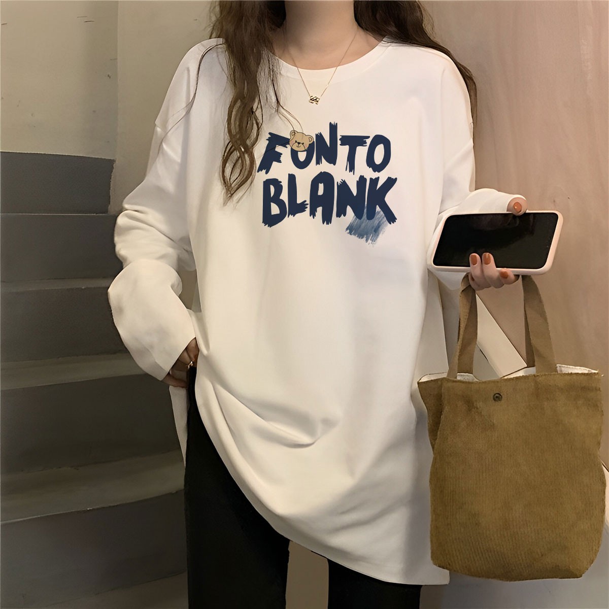 长袖t恤男女同款春秋款纯棉秋衣内搭白色打底衫上衣高档潮牌女装