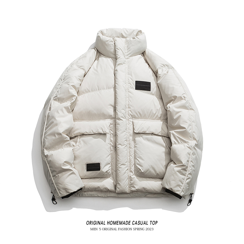 TIRED简约基础款立领羽绒服男冬季情侣白鸭绒保暖外套百搭面包服