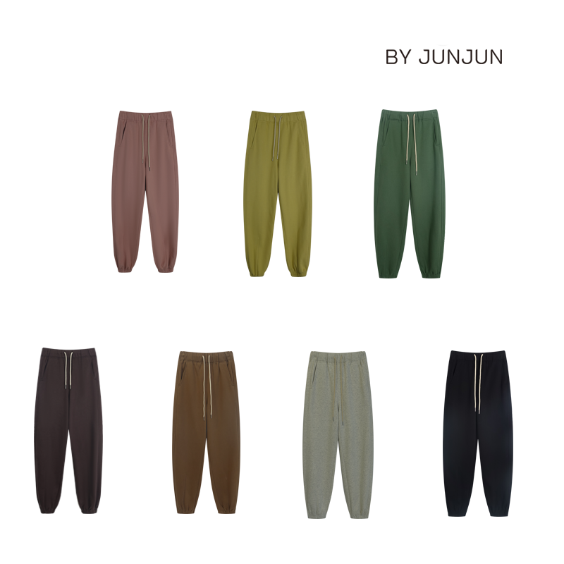 ByJunjun小众设计师 【多巴胺】收脚卫裤加绒加厚松紧腰休闲裤