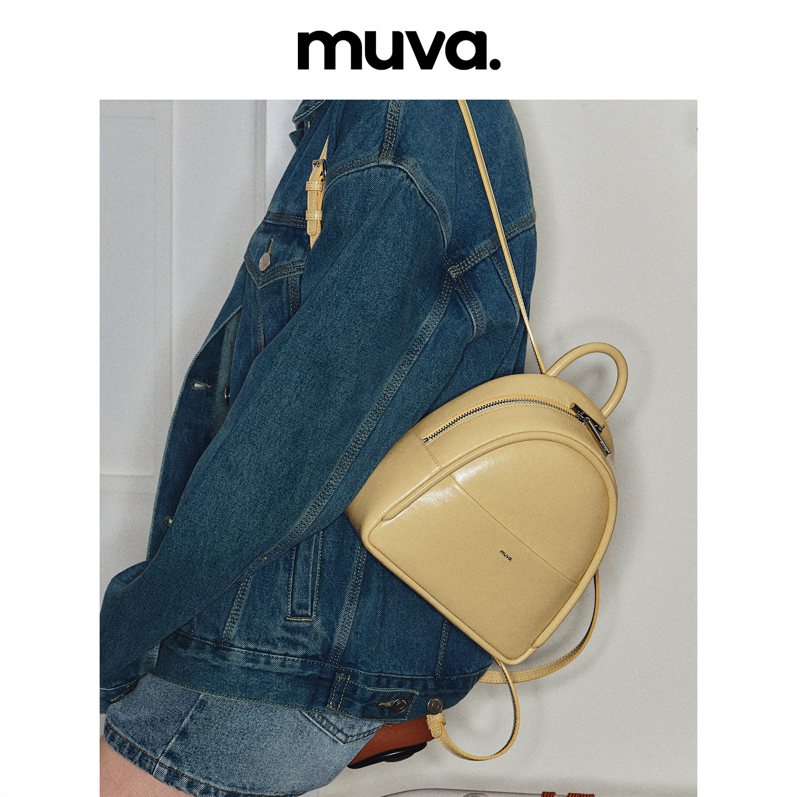 MUVA肖然好物原创设计师小背包女士双肩新款通勤高级感牛皮小书包