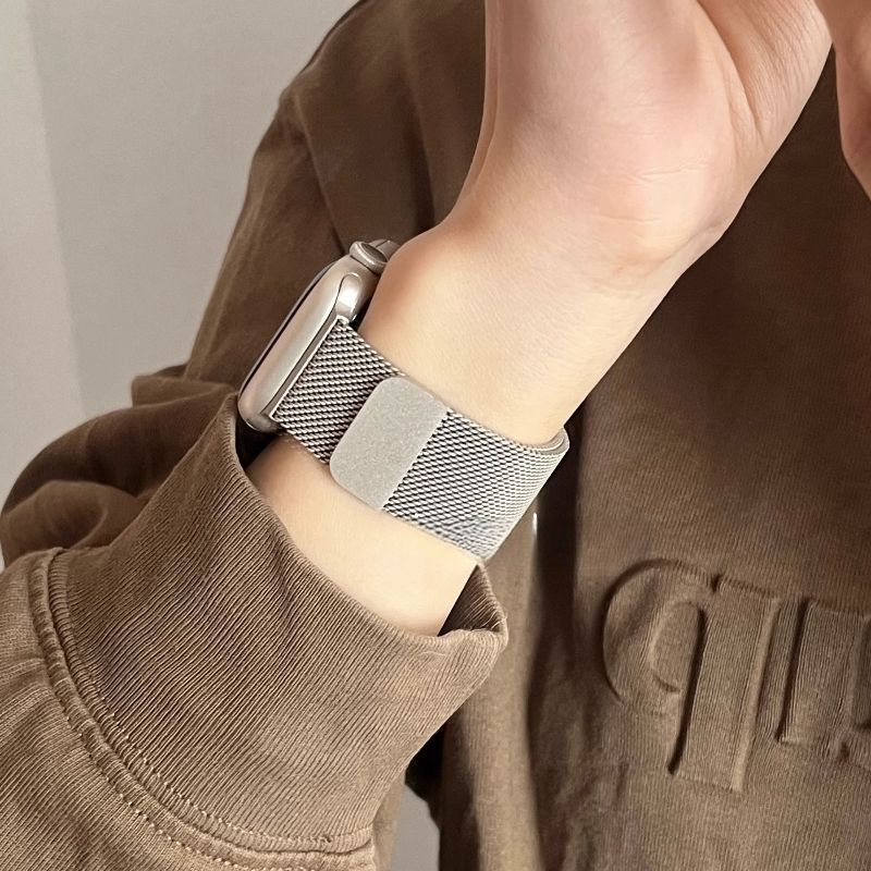 适用iwatchS9手表苹果表带米兰尼斯金属apple watch8/7/6/5/4/3SE