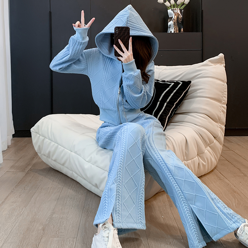 CHIYE LELE休闲时尚运动套装女2023早秋新款显瘦洋气减龄两件套女