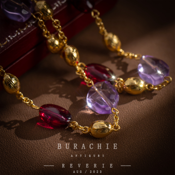 铜合金项链 无法抗拒时髦精6752巴黎左岸LorBa粉紫琉璃 BURACHIE