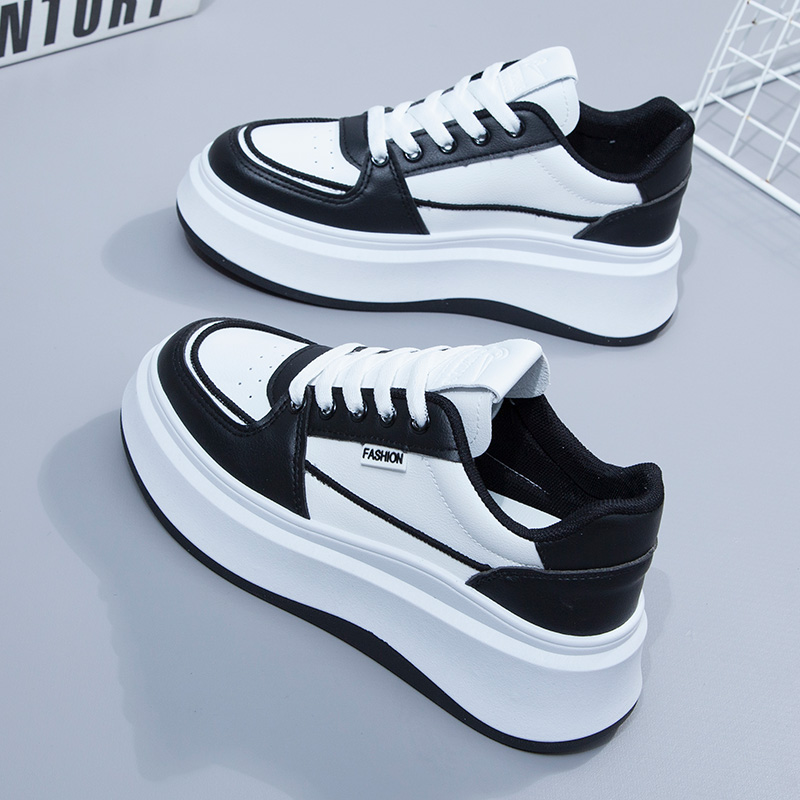 休闲厚底百搭板鞋小白鞋女鞋系带潮流运动春季德训鞋低帮韩版学生