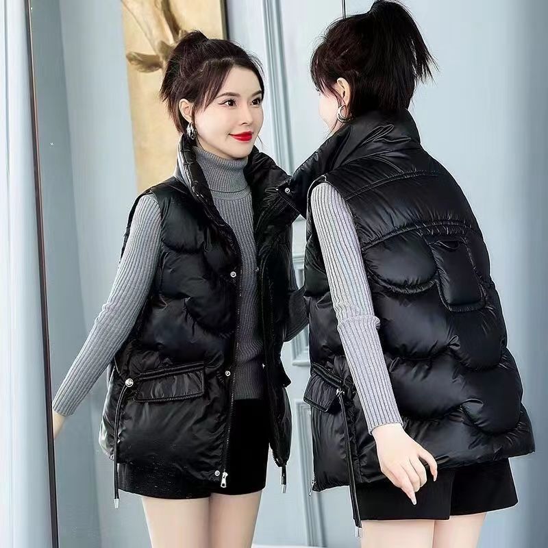 2023新款棉马甲女秋冬短款立领小个子时尚外穿无袖坎肩外套潮909