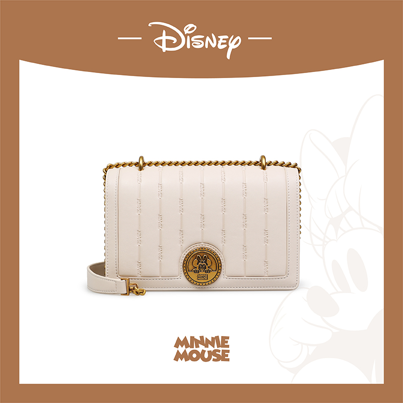 Disney/迪士尼米妮压花时尚百搭小方包单肩斜挎包夏季链条包女包