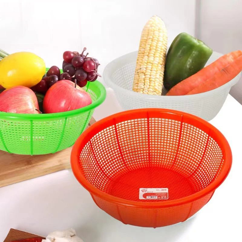 【9.99元/三件】加厚圆形蔬菜沥水篮塑料洗菜篮耐用耐磨好用