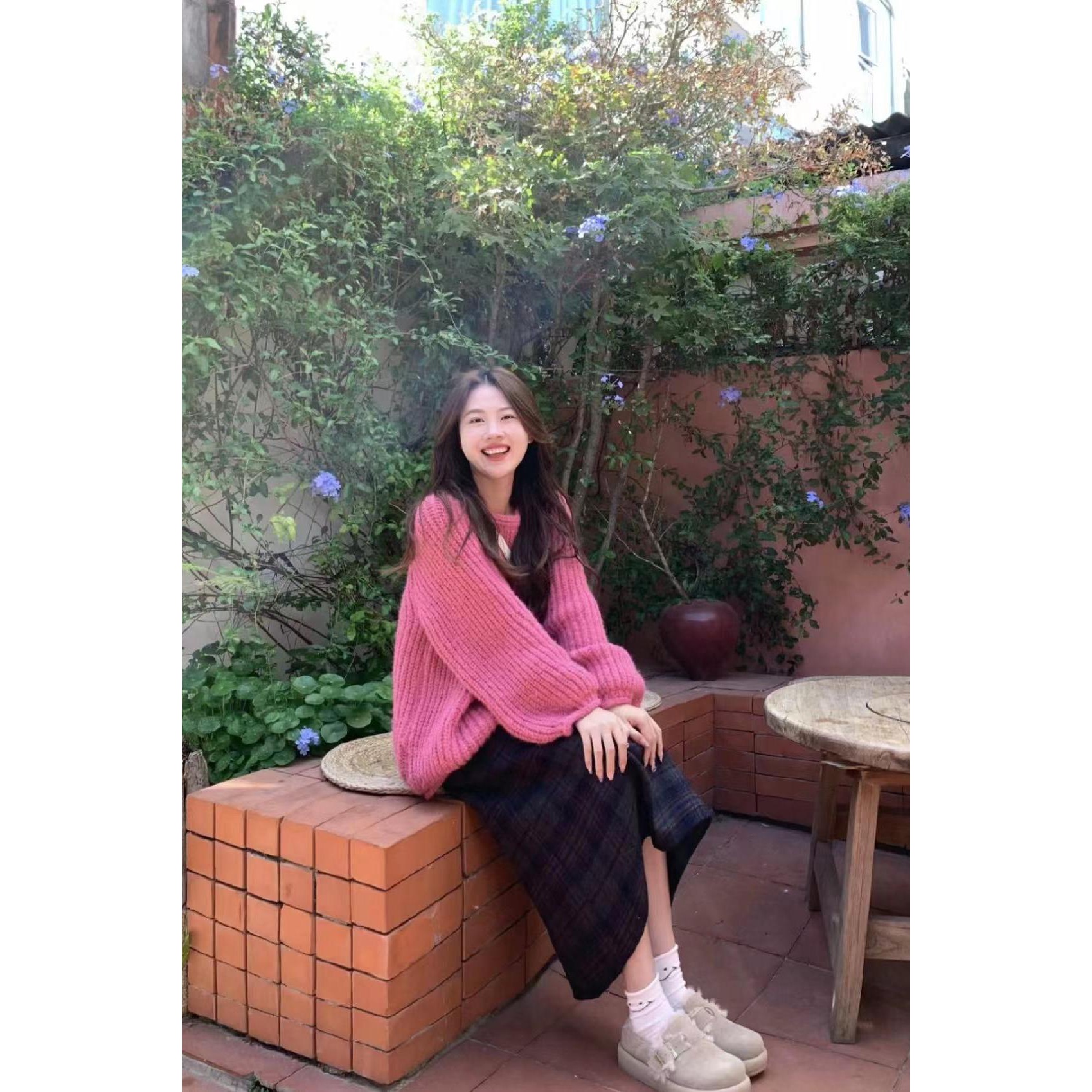 深秋冬装搭配一整套2023新款奶系炸街减龄今年流行毛衣两件套装女