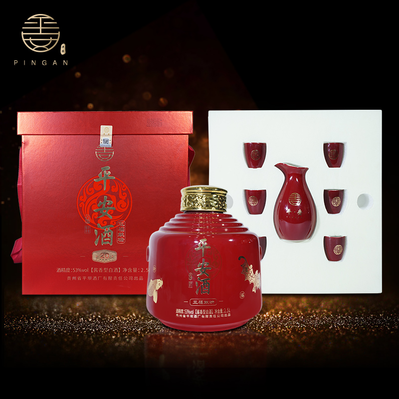 PINGBA/平坝平安酒 平安坛 五福献瑞 酱香型白酒53度2.5L53度2.5L