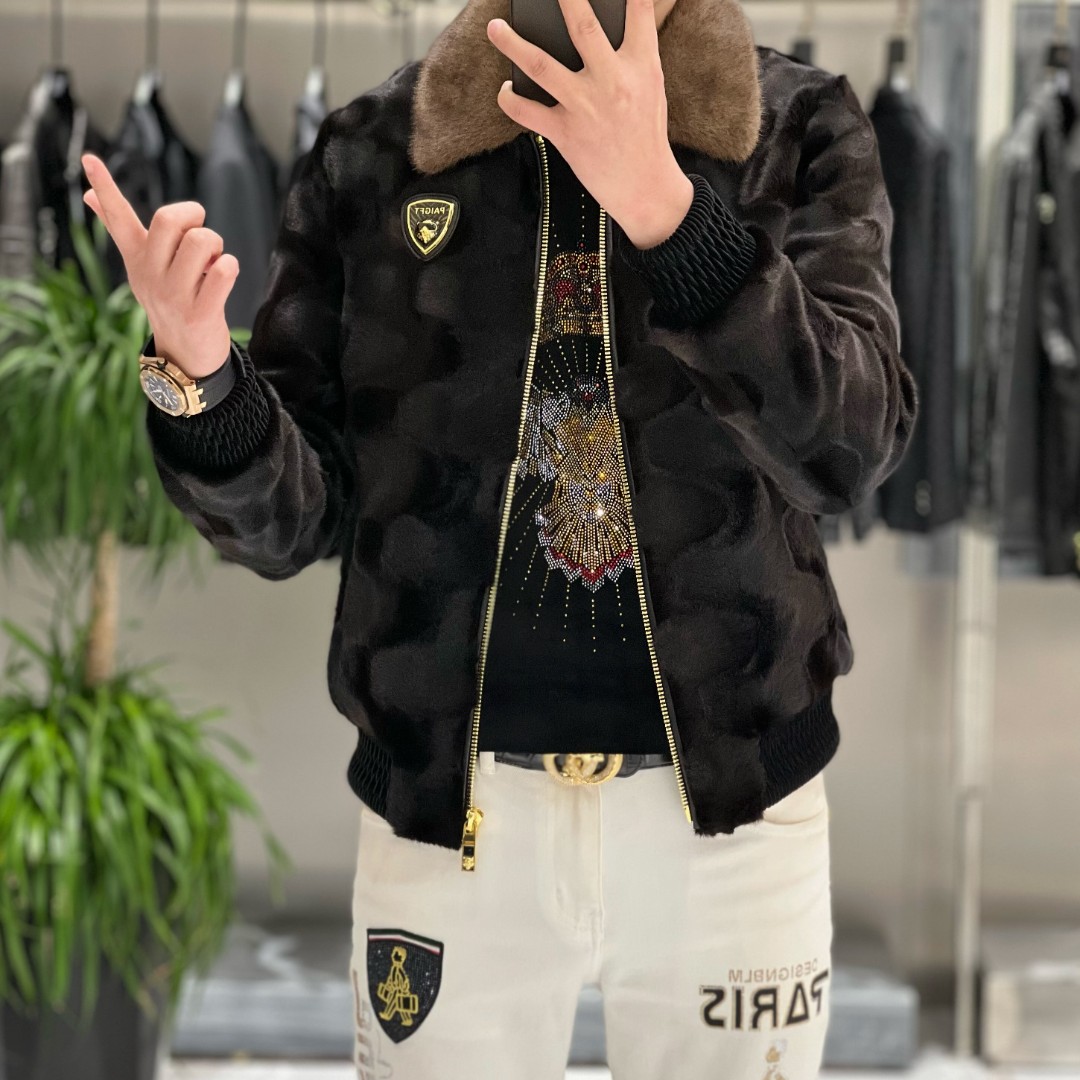 【男狼甄选】冬季新款男士修身保暖轻奢欧货时尚休闲潮流 夹克