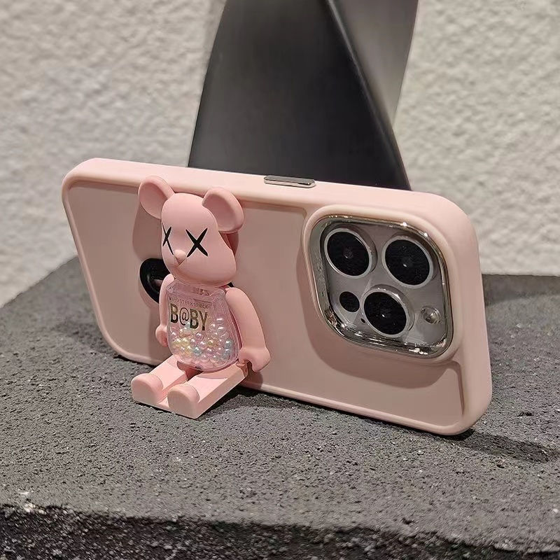 苹果14promax手机壳暴力熊支架款iPhone13保护套12液态硅胶11 xr