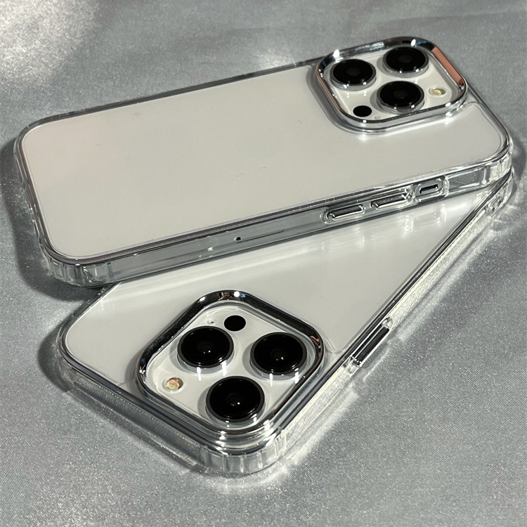 简约高级感透明电镀镜头iPhone14promax苹果13手机壳12新款11男女