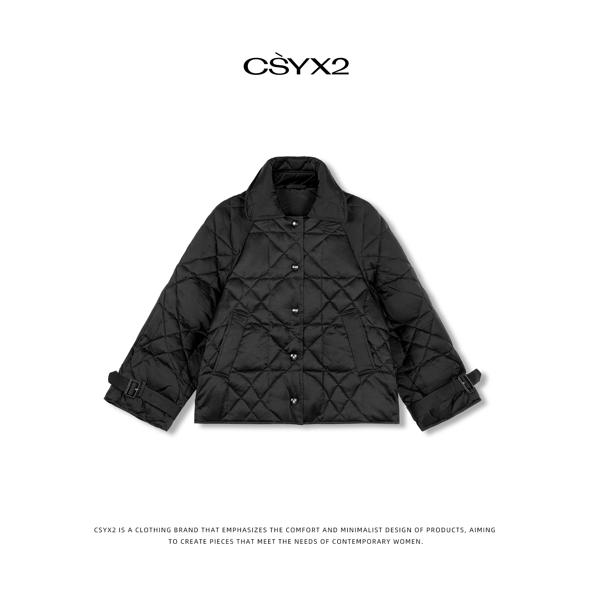 CsyX2-经典小翻领菱格短款羽绒服CSY-SC0057