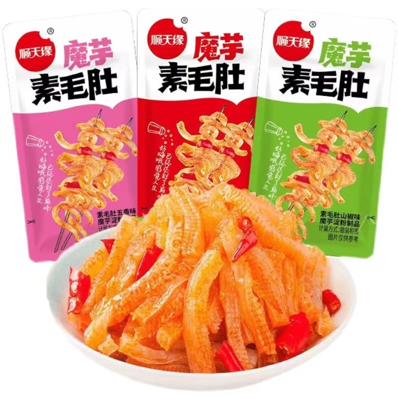 顺天缘香辣爽口魔芋爽魔芋素毛肚香辣味鲜嫩劲道好吃方便美味零食