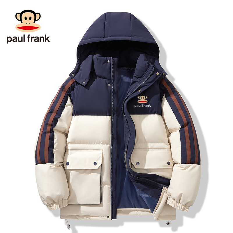 paul frank/大嘴猴棉衣男女款户外休闲运动冬季防风连帽工装外套