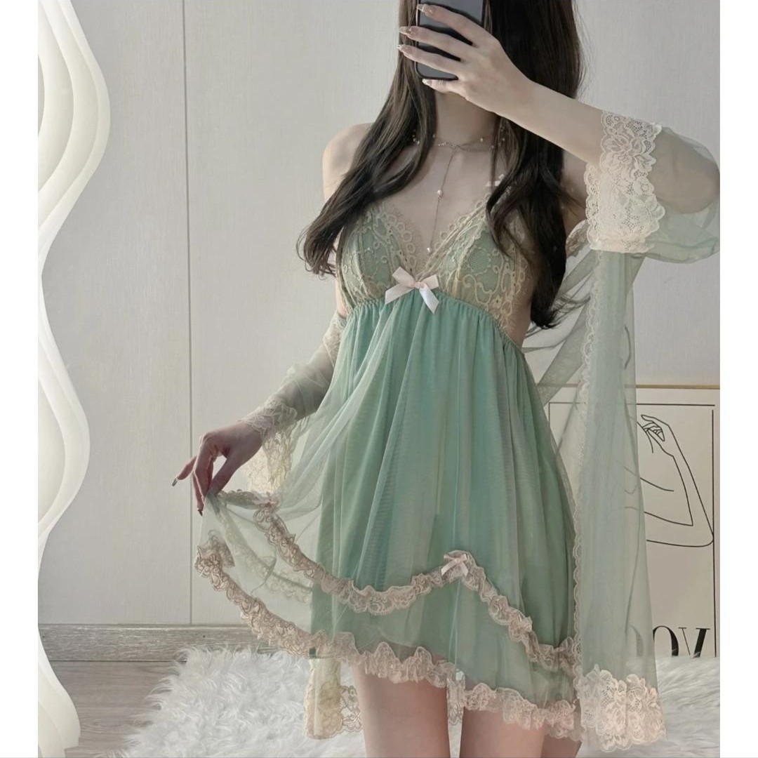 【爱神附体】新款秋冬款睡衣女新款薄款冰丝蕾丝吊带高级纯欲氛围感