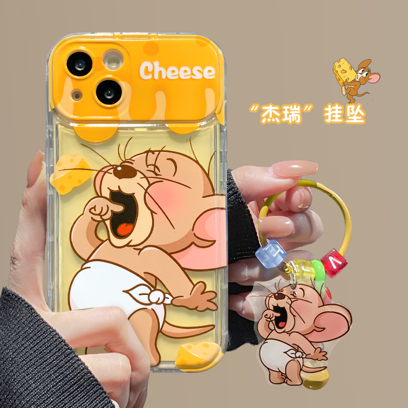 杰瑞苹果14华为vivo小米oppo翻盖镜子大视窗iPhone15pro手机壳