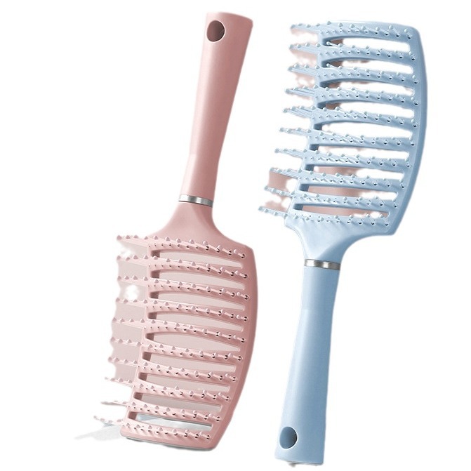 （抖音体验分福利品代发）马卡龙大弯梳头皮按摩梳卷发弧形排骨梳