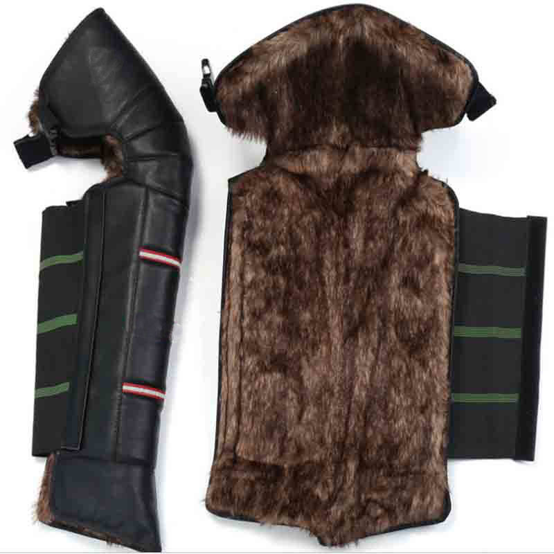 冬季摩托车护膝电动车骑车男女护腿挡风防寒外穿加厚保暖骑行加绒