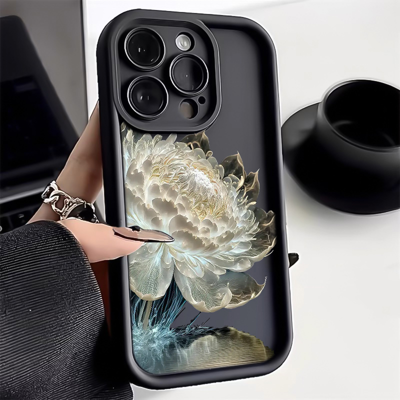 适用于苹果15promax/华为/小米/OPPO/VIVO手机壳14雪莲花13新款12