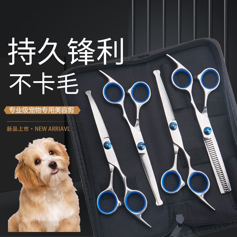 宠物圆头剪刀狗狗剪毛工具套装专业修毛剪狗毛弯剪子泰迪防刮伤剪