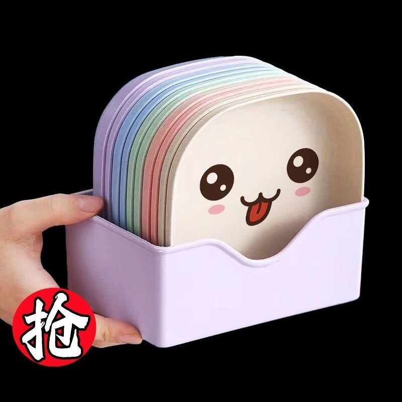 日式餐桌小麦秸秆吐骨碟家用骨碟骨头碟创意塑料小盘子