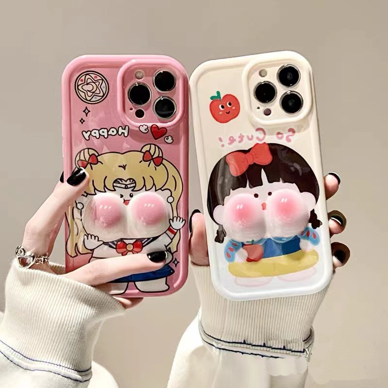 适用苹果系列iPhone14创意搞怪13立体屁屁12promax美少女11手机壳