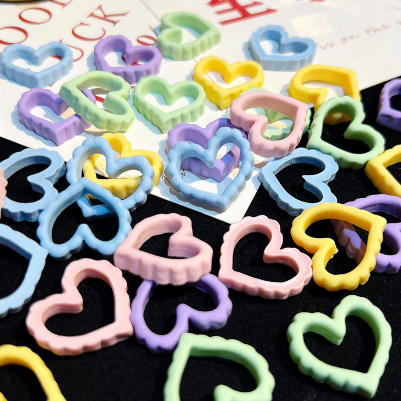 奶油皇后DIY手工树脂配件彩色镂空爱心桃心水晶滴胶奶油胶手机壳