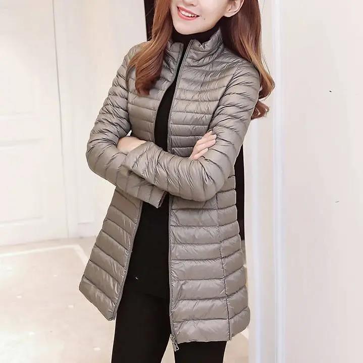 雪中飞羽绒服女薄款外套【一衣穿三季】羽绒服女中长款修身薄款大