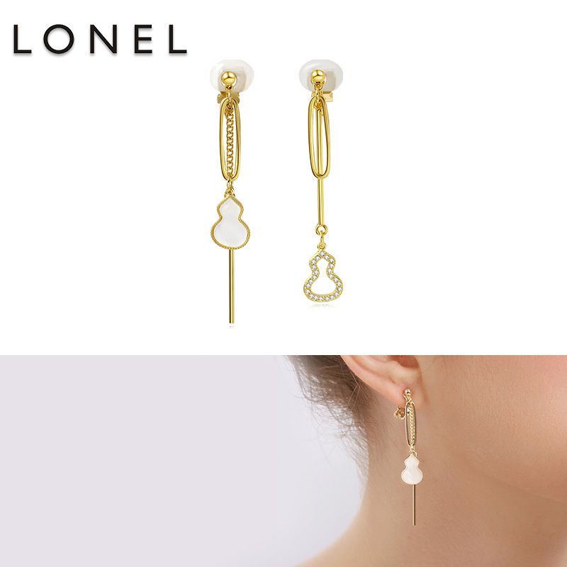 Lonel/洛奈 合金亚克力耳饰 气质时尚小众简约长款耳夹