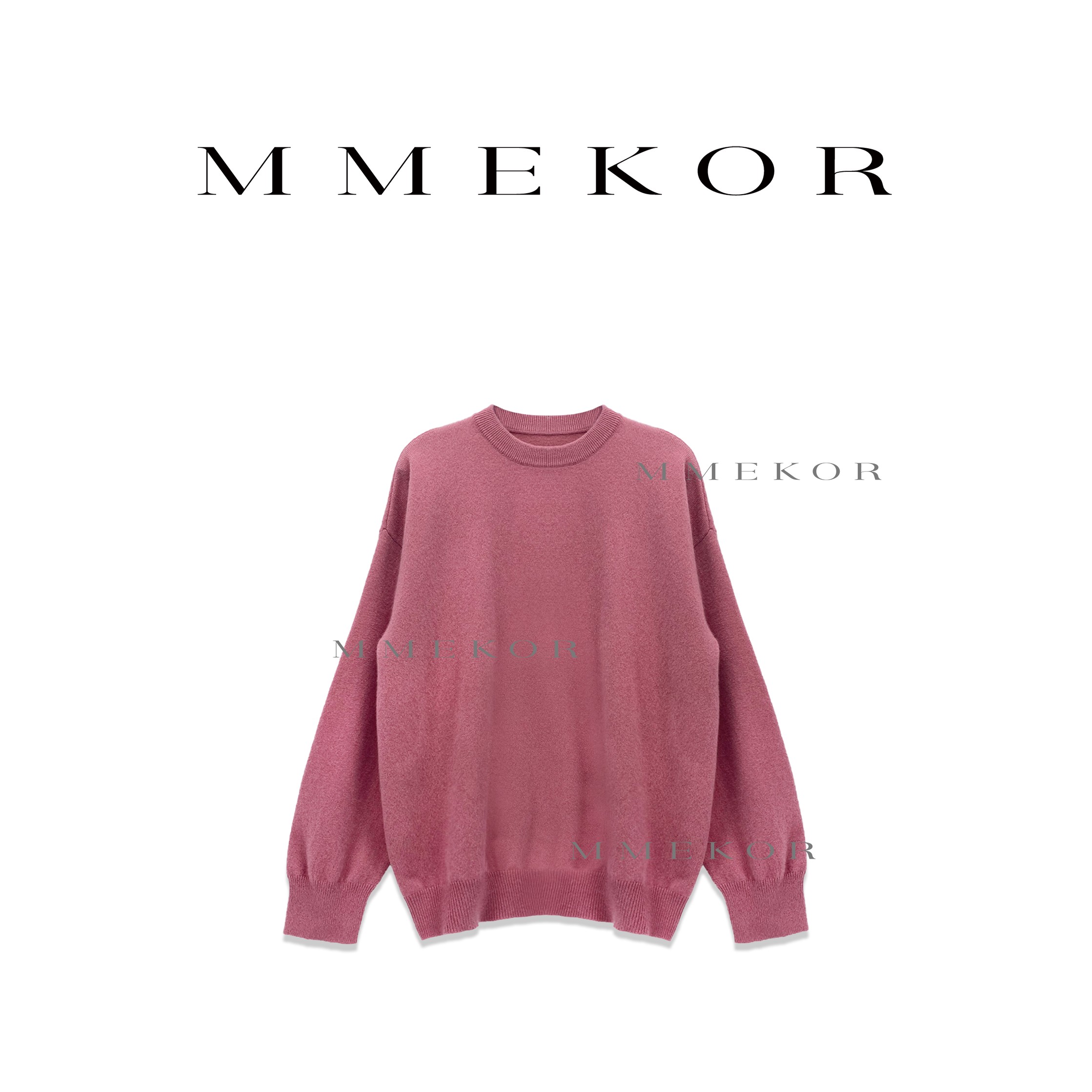 MMEKOR 简约纯色圆领针织衫 86321     洋气时尚长袖显瘦休闲上衣