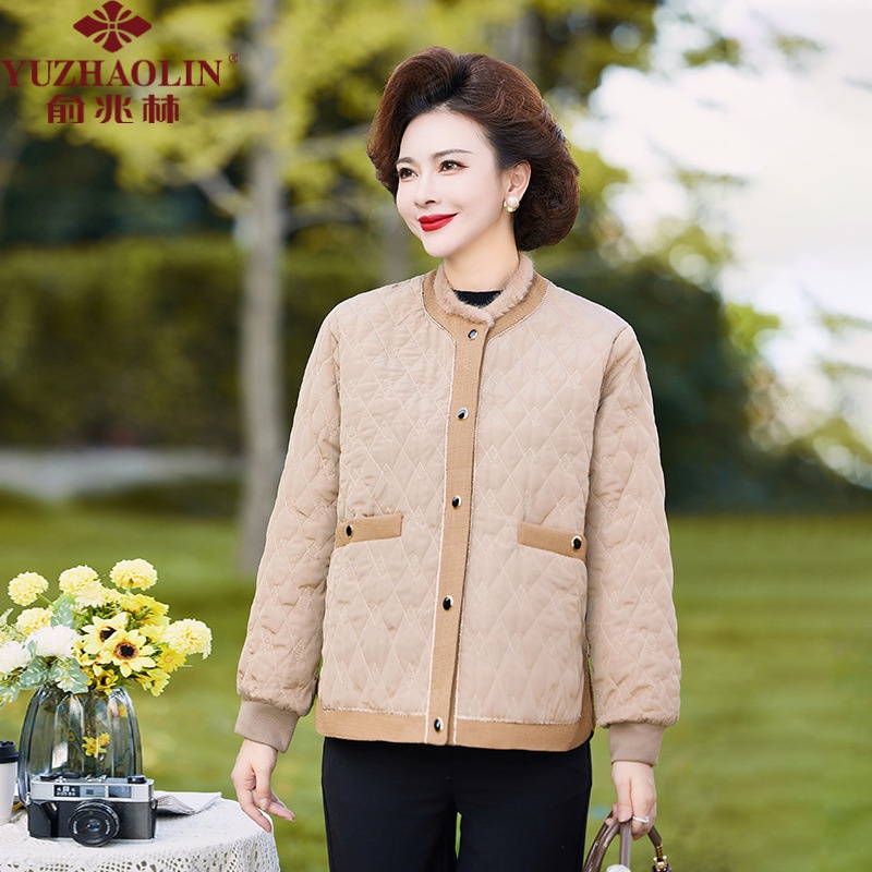 俞兆林秋冬新款中老年女装轻薄棉衣服时尚女士洋气中年人妈妈装加