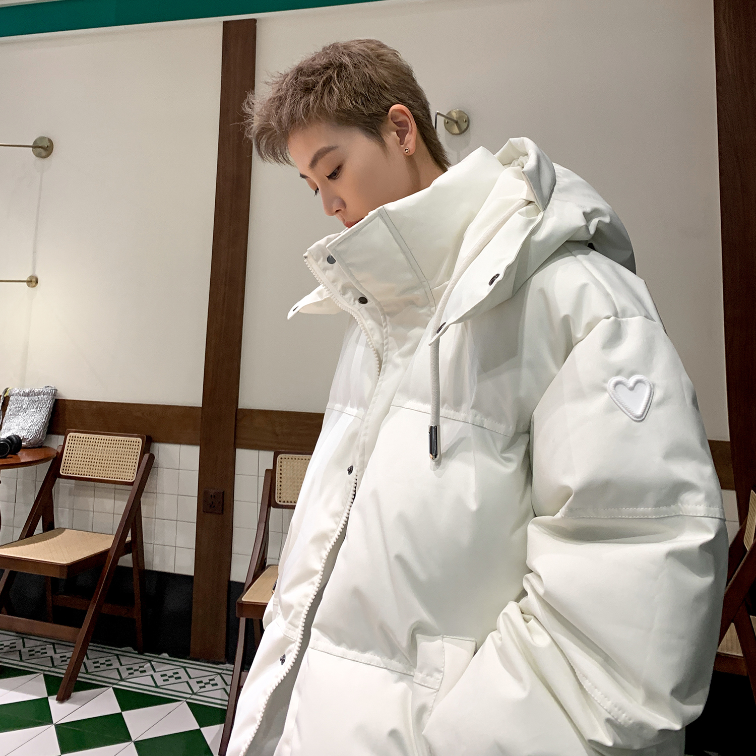 棉衣男士冬季美式潮牌高街情侣棉服外套加厚保暖宽松休闲连帽棉袄