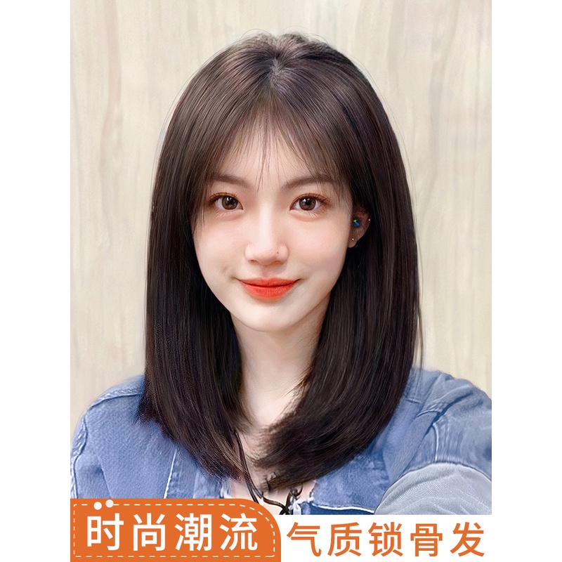 假发女长发2022新款全头头套仿真发短发自然整顶锁骨波波头假发套