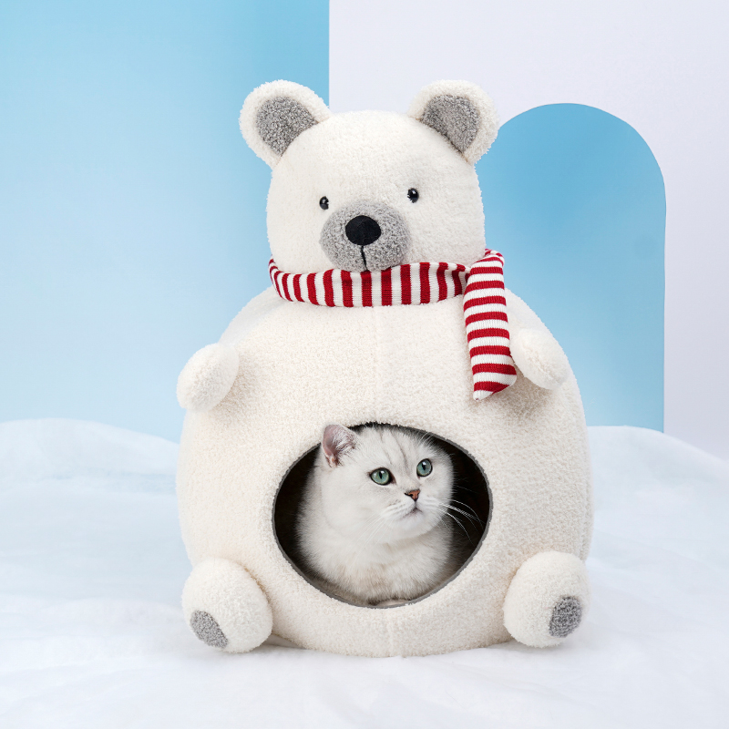 ZEZE【达人专属】北极熊猫窝冬季保暖封闭式猫咪冬天窝立体四季通用