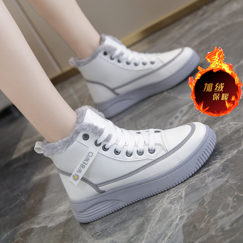 少女孩10保暖防滑加绒12小学生15皮面加厚14岁大童运动休闲二棉鞋