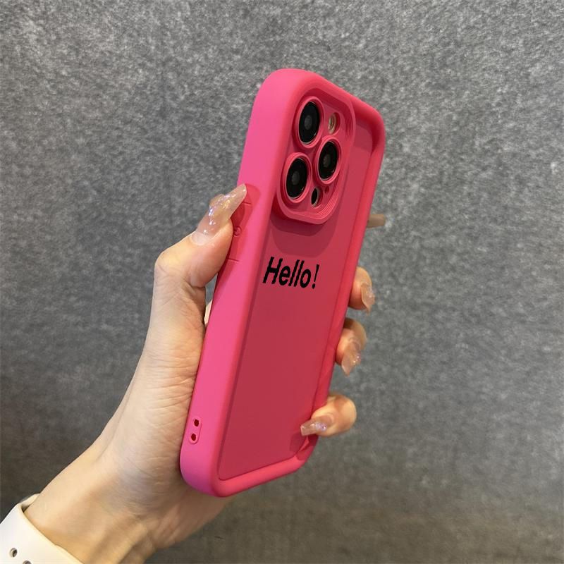 hello个性文字苹果14手机壳简约iPhone13肤感12/11硅胶XSMAX情侣X