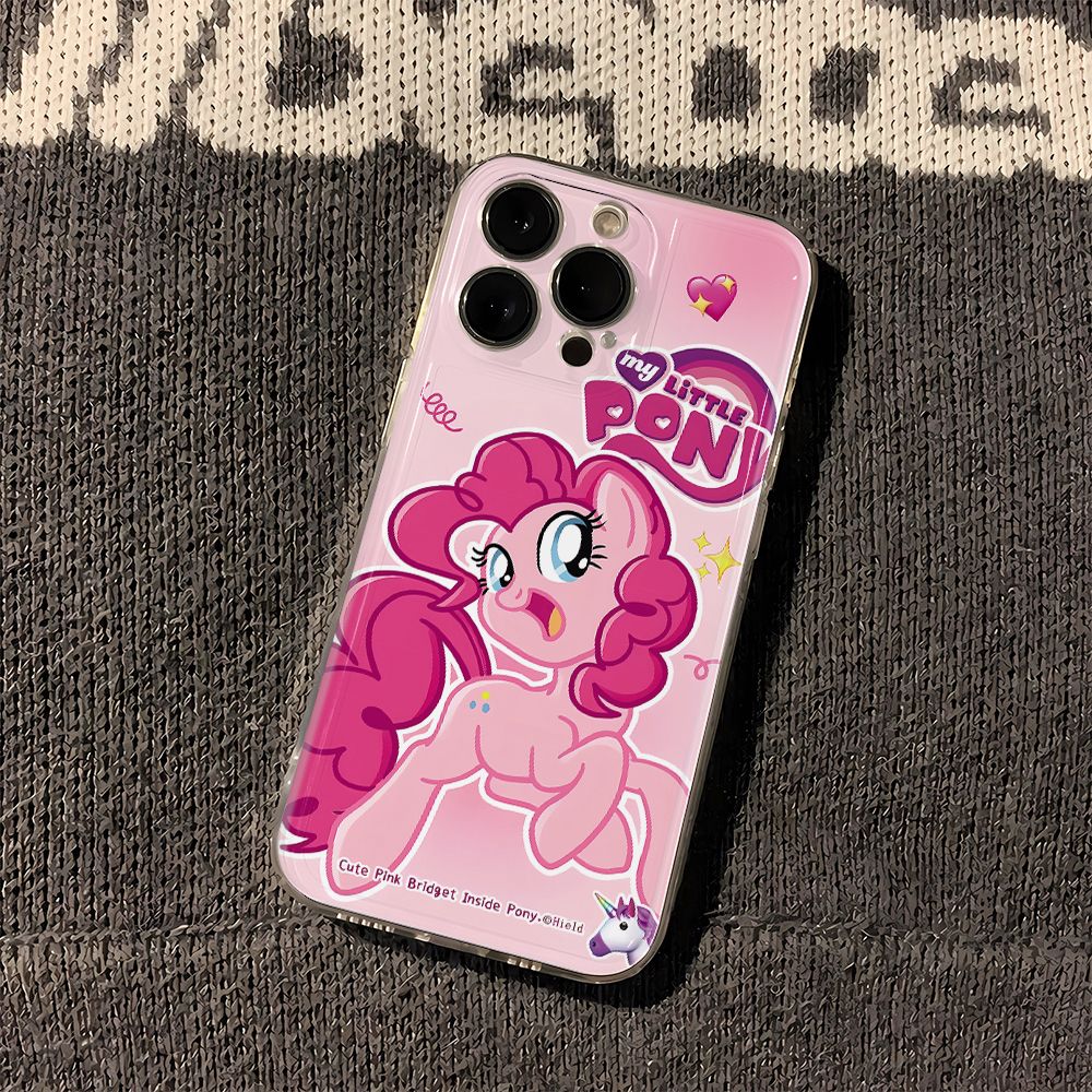 苹果华为vivo小米oppo手机壳可爱粉色小马iphone13/14/12透明套