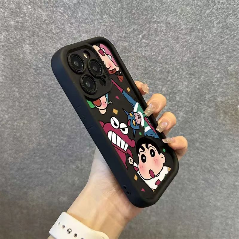 肤感防摔漫画小新适用14苹果15手机壳iphone13promax12/11软胶7/8