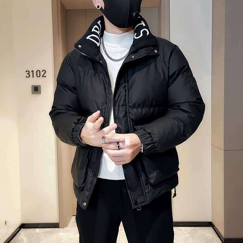 2023冬季新款痞帅潮牌男款简约百搭青年保暖棉衣加厚棉袄男装外套