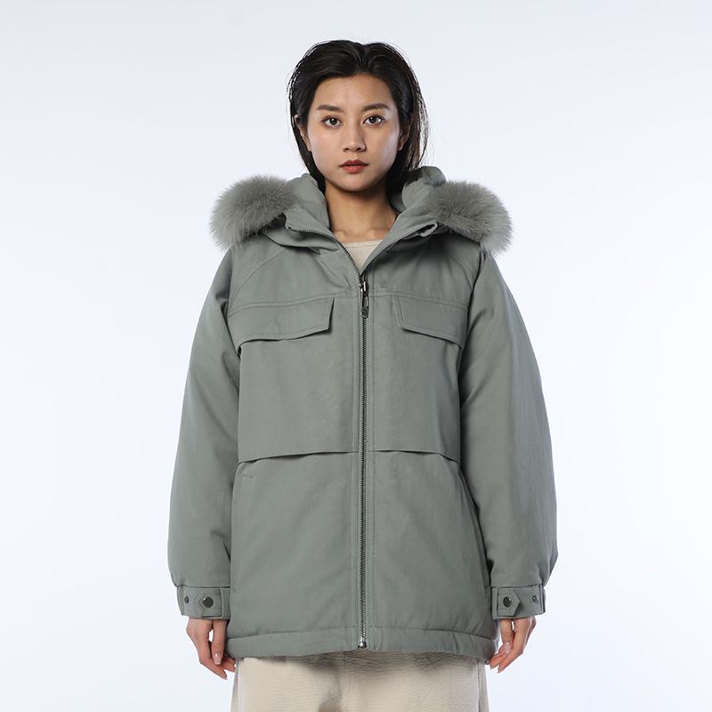 女装瑕疵品50224117百搭厚实休闲上衣通勤净版简约羽绒服（无毛领）